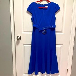 Calvin Klein Blue belted dress size 10